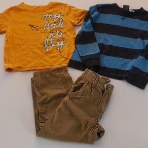 Boys Outfit Pants with 2 Shirts, Size 5-7 Tony Hawk and various brands